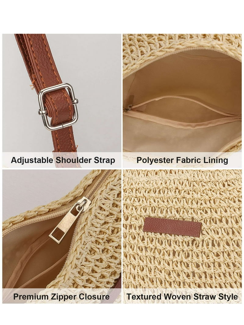 Luxtrada Summer Straw Crossbody Bag Women Beach Woven  display picture 2