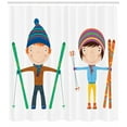 thumbnail image 3 of Kids Sports Shower Curtain, Funny Siblings Girl and Boy with Skis Winter Fun Hobby Activity Children Print, Fabric Bathroom Set with Hooks, 69W X 75L Inches Long, Multicolor, by Ambesonne, 3 of 3