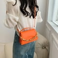 thumbnail image 3 of Bolso de hombro para mujer, estilo retro, clásico, de piel sintética, con hebilla magnética, color naranja y rojo, 3 of 5