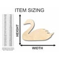 thumbnail image 2 of Unfinished Wood Swan Shape - Bird Animal - Craft - up to 46" DIY 3" / 1/8", 2 of 3