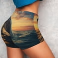 thumbnail image 4 of Fuzoiu Sunset Ocean Whale Print Women's Workout Shorts,Workout Biker Shorts Women,Exercise Fitness Shorts,Scrunch Short, Athletic Shorts for Gym Yoga Running Sport Active-XX-Large, 4 of 8
