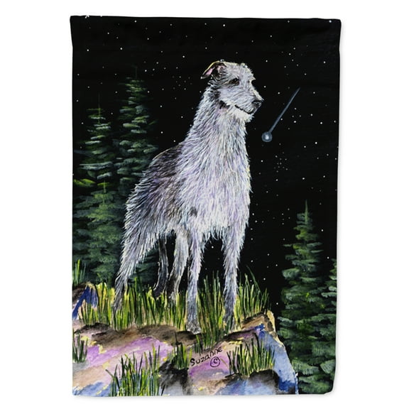 Carolines Treasures SS8493-FLAG-PARENT Starry Night Scottish Deerhound  Flag  multicolor