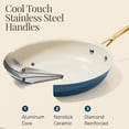 thumbnail image 6 of Gotham Steel 14 Inch Large Frying Pan with Lid, Ceramic Non Stick Frying Pans Skillet, Non Toxic Frying Pans Nonstick for Sauté & Cooking, Oven & Dishwasher Safe, Navy/Cream with Gold Handles, 6 of 9