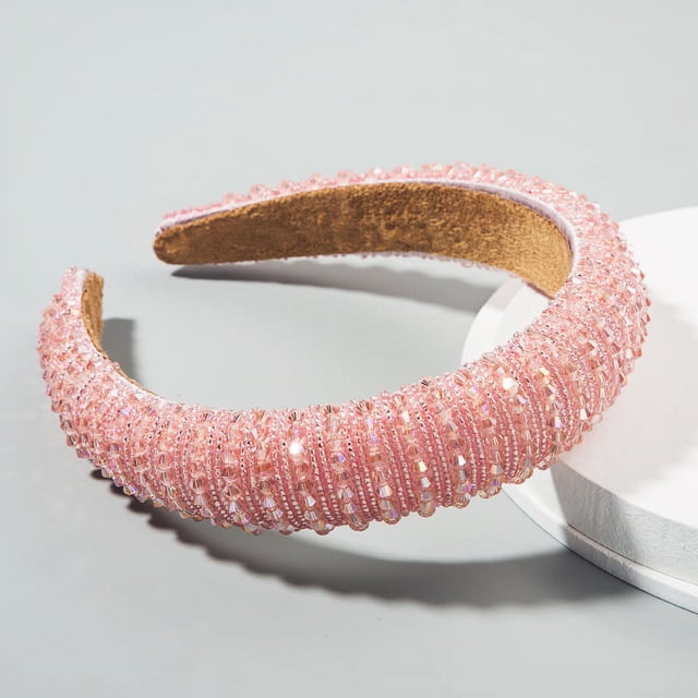 Diadema con cuentas tejidas a mano para el cabello Homing Hair Hoop, estilo barroco, esponja, accesorios simples para el cabello facial para mujer