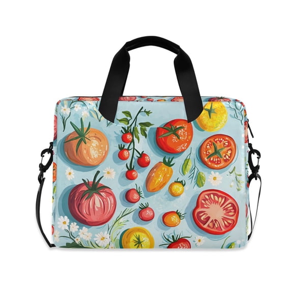 FORMRS 16" Laptop Bag Carrying Sleeve Case with Handle Travel Shoulder Briefcase, Yellow Tomatoes