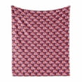 thumbnail image 1 of Floral Soft Flannel Fleece Throw Blanket, Pattern with Abstract Design Flowers, Cozy Plush for Indoor and Outdoor Use, 50" x 60", Plum Fuchsia, by Ambesonne, 1 of 5