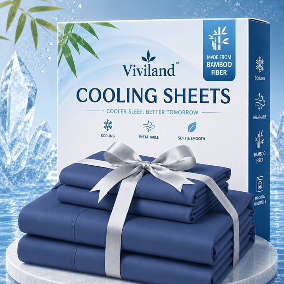 Viviland Queen Size Sheet Set Bamboo Bed Sheet Set; Ultra-soft,Breathable, And For Summer