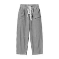 thumbnail image 6 of Miluxas Womens Summer Striped Cropped Pants Elastic Waist Drawstring Wide Leg Pants with Pockets for Daily Casual Wear Black, 6 of 6