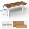 thumbnail image 3 of VIVO Electric 60” x 24” Stand Up Desk, Rustic Vintage Brown Tabletop White Frame, 3 of 7