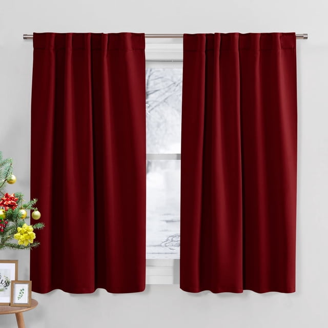 Par de cortinas PONY DANCE, color rojo opaco, 107 x 114 cm