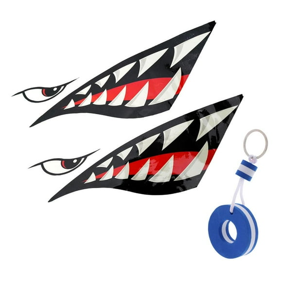 LOVIVER 2x Decals Sticker + Buoy Floating Key Fishing Boat Kayak
