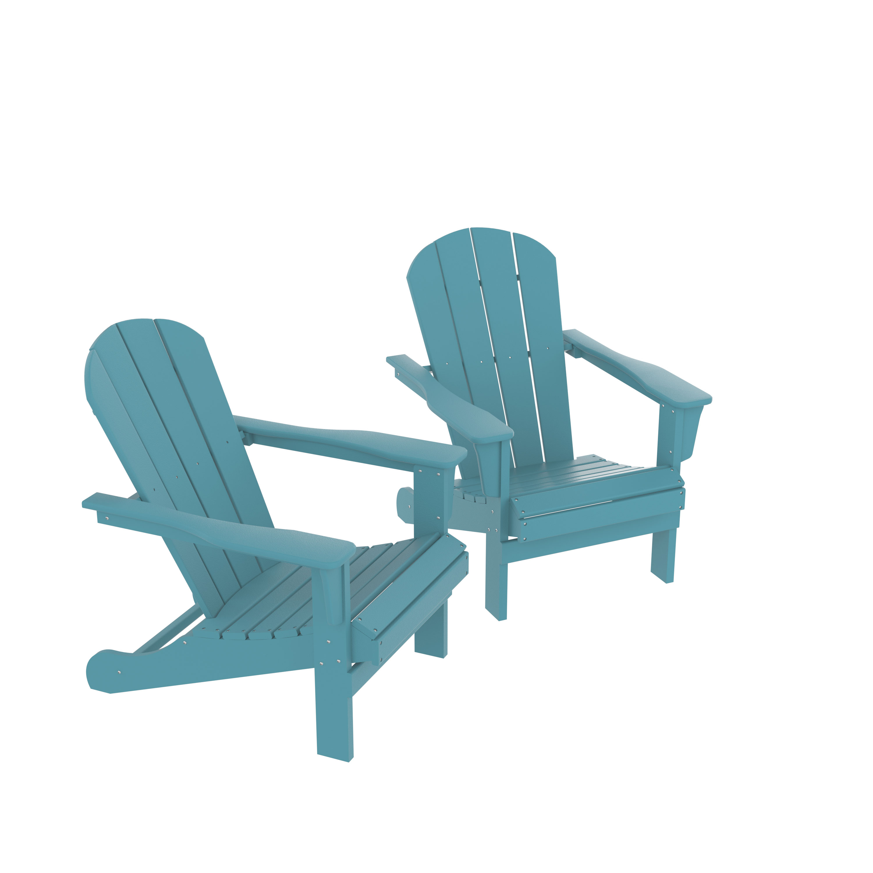 Adirondack Chair, Fire Pit Chairs, Sand Chair, Patio Outdoor Chairs, Dpe Plastic Resin Deck Chair, Lawn Chairs, Adult Size, Weather Resistant For Patio/ Backyard/Garden, Blue, Set Of 2 - image 5 of 6