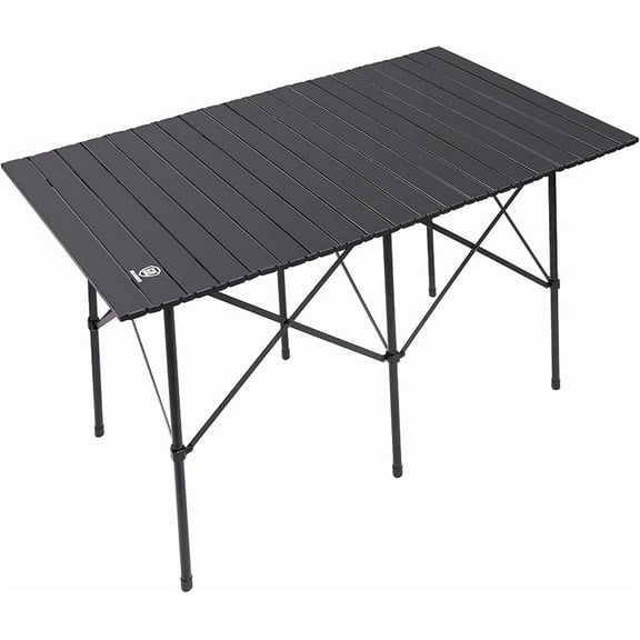 Camping Table, Fold up Lightweight, 4-6 Person Portable Roll up Aluminum Table with Carry Bag for Outdoor, White