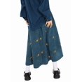 thumbnail image 4 of Women'S A-Line Fairy Patterned Elastic Waist Ruffle Layered Midi Skirt Cyan XL, 4 of 9