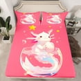 thumbnail image 2 of Homewish Kawaii Animal Salamander Full Size Sheets 4-Piece for Boys Girls,Stars Print Breathable Bed Sheets,Cartoon Wildlife Axolotl Lightweight Sheet Sets,Super Cozy Room Decor, 2 of 7