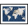 thumbnail image 2 of Art.com World Map NavyGold Art Print by Alicia Vidal, Black Frame Wall Art, 29" x 21", 2 of 5