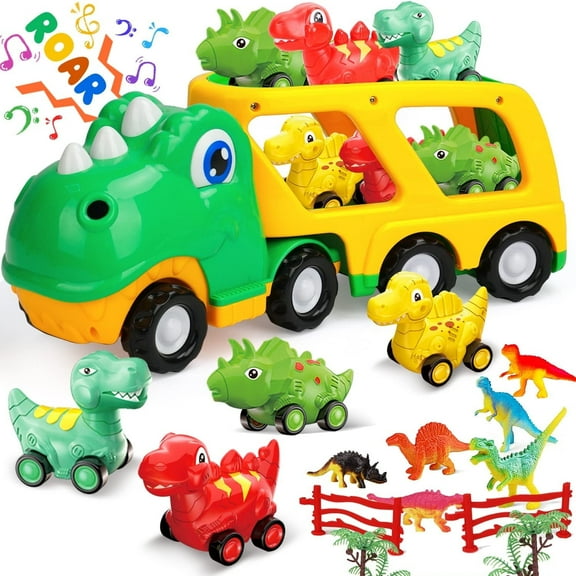 PayUSD Kids Toys Dinosaur Truck for 3-7 Toddler Boy Toys Transport Truck with 12 Metal Play Vehicles Cars City Dinosaur Hauler 13 in 1 Track Toy 3 4 5 6 Years Old Boys Transforms Gifts Ages 3