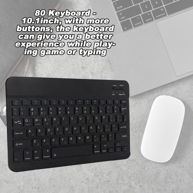 Teclado USB Amonsee con inglés Ruso 80 Teclado Bluetooth 10.1 Ligero Impermeable Inalámbrico Ultra Ancho Delgado a Prueba de Polvo