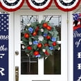 thumbnail image 6 of TOPRenddon Independence Day Wreath Door Hanging Basket, Patriotic Red White Blue Flower Vine Decoration for Front Porch, 4th of July Memorial Day Outdoor Indoor Wall Home Festive Decor, 6 of 9