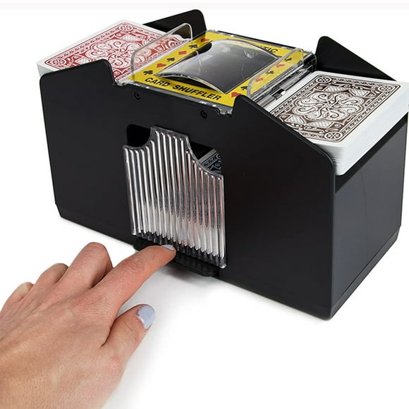 2 Decks Automatic Card Shuffler Automatic Playing Cards Shuffler Mixer Games Poker Sorter Machine Dispenser for Travel Home Festivals Xmas Party Battery Operated