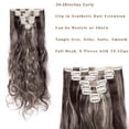 thumbnail image 4 of MY-LADY 8PCS Synthetic Clip in Hair Extensions Double Weft Full Head HairPiece Long Wavy Curly Natural Black Brown Blonde, 4 of 8
