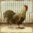 thumbnail image 2 of Meneely, Dan 26x26 Black Ornate Wood Framed with Double Matting Museum Art Print Titled - Rooster on Damask I, 2 of 4