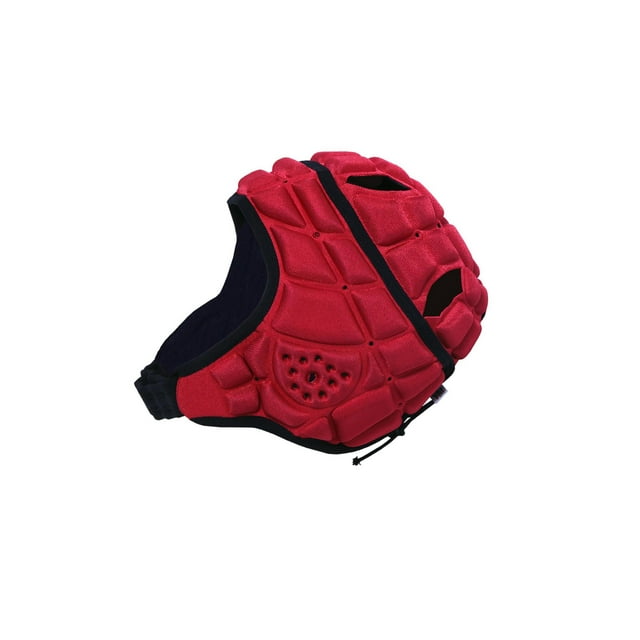 QualitChoice Casque de Rugby pour Enfants, Doux et Rembourré, Protège-Chef de Jeu, Soccer, Rugby, S, Couvre-Chef, Noir Rouge P