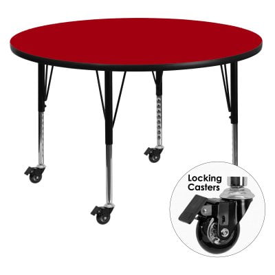BizChair 48 Round Yellow HP Laminate Adjustable Activity Table BizChair 48 Round Yellow HP Laminate Adjustable Activity Table