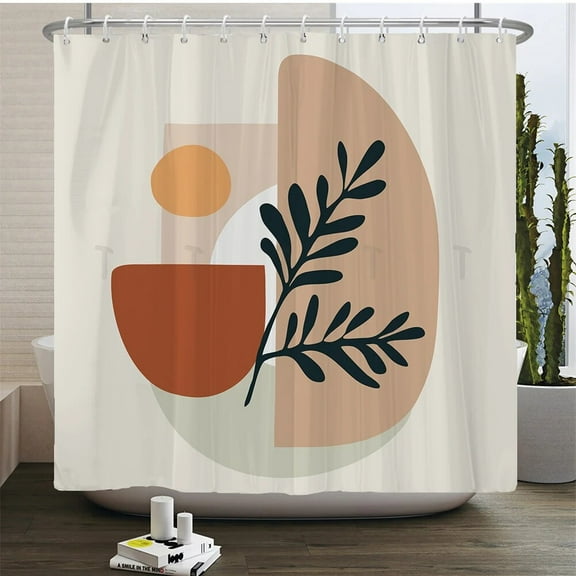 Nordic Wind Shower Curtain Rustic Geometric Morandi Color Shower Curtains Abstract Print Fabric Bathroom Bath Curtain With