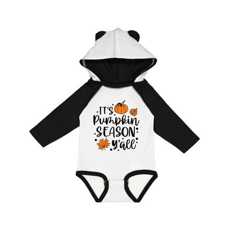 

Inktastic Thanksgiving It s Pumpkin Season Y all with Fall Leaves Gift Baby Boy or Baby Girl Long Sleeve Bodysuit
