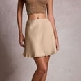 thumbnail image 6 of Tqcoqu Satin Skirts for Women Trendy High Waisted A-Line Lace Skirt Half Slip for Skirt,Gold,Women's S-XL, 6 of 8