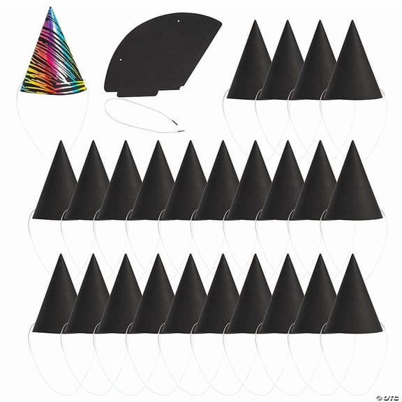 4 1/2" x 6 1/4" Magic Color Scratch Cone-Shaped Cardstock Party Hats - 24 Pieces
