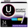 U by Kotex Security Tampons, Multipack, Regular/Super Absorbency, Unscented, 34 Ct