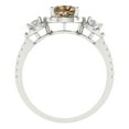 thumbnail image 4 of 1.46 ctw 3 Stone Anniversary Ring for Women | Round Cut Simulated Champagne Diamond | Hyperallergenic Solid 18K White Gold, 4 of 5