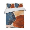 thumbnail image 2 of Boho Geometric Twin XL Size Down Alternative Comforter,Lightweight Comforter Quilt Bedding Set with Pillow Shams Farmhouse Abstract Retro Stripes Motifs All Seasons Bed Comforter Duvet Insert 68"x98", 2 of 7