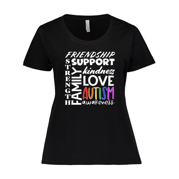 Inktastic Autism Awareness Love, Friendship, Support Women's Plus Size T-Shirt