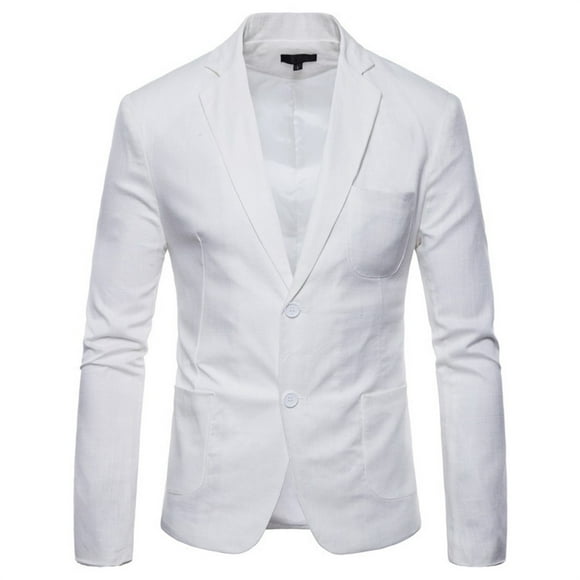 Yoodem Men's Blazers Suits for Men Spring and Summer New Men's Fashion Suit Men's Fashion Slim Fit Cotton and Material Small Suit Blazer White M