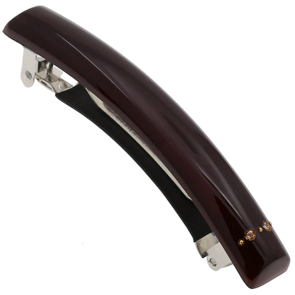Camila Paris CP3457 French Hair Barrette Clip for Girls Brown, Rubberized Metal Clasp Strong Hold Grip Hair Clips for Women, No Slip Durable and Styling Girls Hair Accessories, Made in