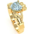 thumbnail image 2 of Claddagh Aquamarine Ring In Solid 14k Yellow Gold, 2 of 6