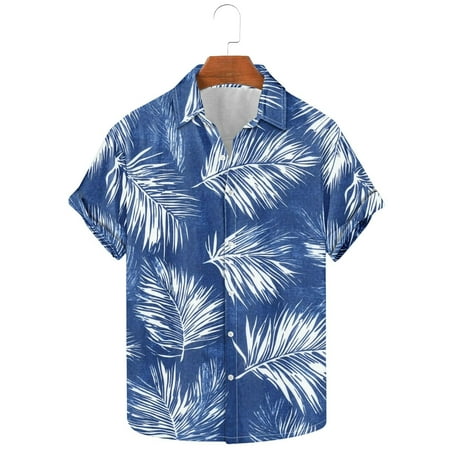 UVEASISHA Beach Hawaiian Shirts for Men Casual Floral Print Button Down Shirt Big and Tall Short Sleeve Bowling Shirt Summer Tropical Vacation Shirts Holiday Sales Today Clearance Multicolor M