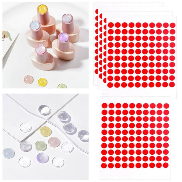 5 Pieces Dots Double Side Traceless Clear Adhesive Nail Art Tape Fake Nail Glue Stickers