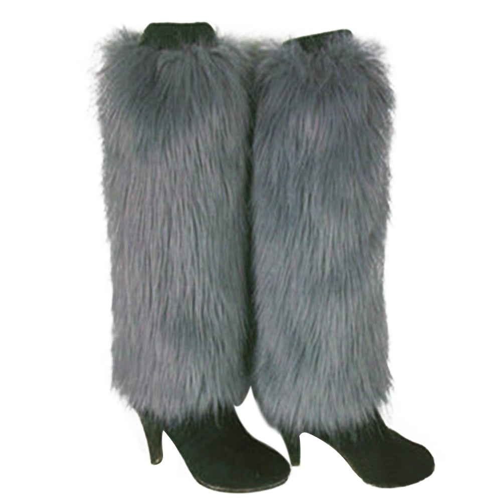 faux fur leg warmers boot covers