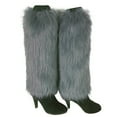 thumbnail image 2 of Dress Choice Women Winter Faux Fur Plush Knit Leg Cuffs Furry Fuzzy Leg Warmers, 2 of 8
