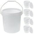 thumbnail image 4 of NUOLUX 5pcs Plastic Bucket With Handle Water Bucket Portable Lidded Bucket Wash Bucket for Farm 1L, 4 of 5