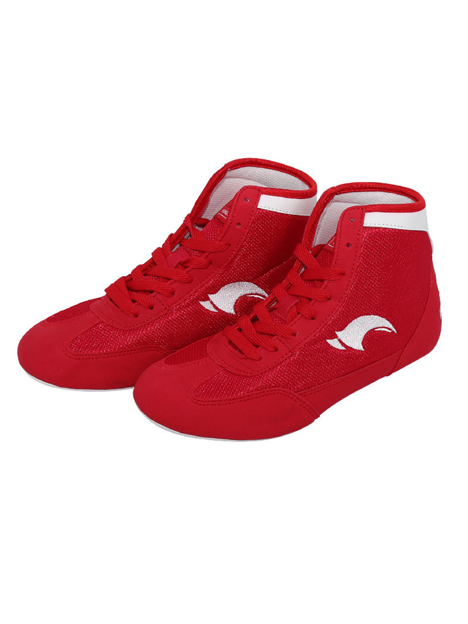 Eloshman Boxing Shoes for Men Boys Comfort Sports Round Toe Combat Sneakers Gym Breathable Wide WidthWrestling Shoes Red-1 2Y - image 1 of 4
