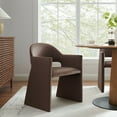 thumbnail image 2 of Side Dining Chair Armchair, Brown, Velvet, Bar Pub Cafe Bistro Dining Kitchen Hospitality Restaurant, Modern Contemporary, HB37560, 2 of 9