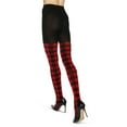 thumbnail image 3 of MeMoi Women's Buffalo Check Sweater Tights - Womens - Female (M-L, Black-Red), 3 of 6