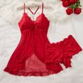 thumbnail image 2 of Levmjia Women Sleepwear Set Lace Sheer Lace Trimmed Camisole Nightgown and Panties Two Piece Outfit For Sleepwear Romantic Occasions, 2 of 6