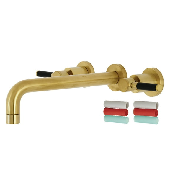 Kingston Brass KS8027DKL Kaiser Two-Handle 3-Hole Wall Mount Roman Tub Faucet in Brushed Brass