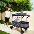 thumbnail image 4 of Carrito de Vagon Plegable para Bebe Cochecito Carriola Doble Portatil para Niños y Mascotas para Exteriores Estructura Metálica Gaon, 4 of 11